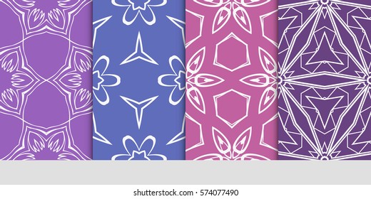 set of flower, geometric seamless pattern. Arabesque. vector illustration. for design, invitation wedding, valentine's, background, wallpaper, interior