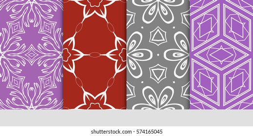 set of flower, geometric seamless pattern. Arabesque. vector illustration. for design, invitation wedding, valentine's, background, wallpaper, interior