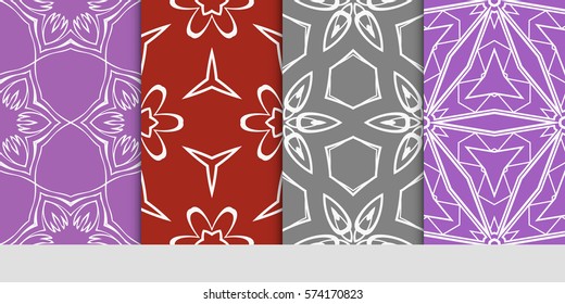 set of flower, geometric seamless pattern. Arabesque. vector illustration. for design, invitation wedding, valentine's, background, wallpaper, interior