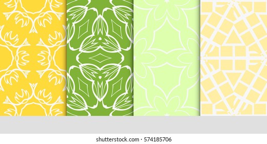 set of flower, geometric seamless pattern. Arabesque. vector illustration. for design, invitation wedding, valentine's, background, wallpaper, interior