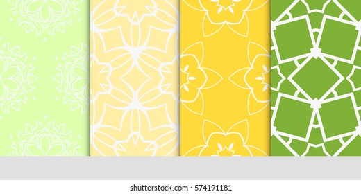set of flower, geometric seamless pattern. Arabesque. vector illustration. for design, invitation wedding, valentine's, background, wallpaper, interior