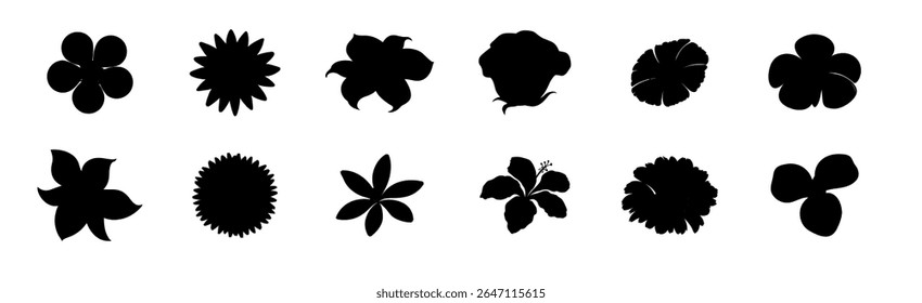 Um conjunto de ícone de flor
belas flores vetor ilustração