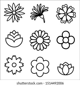 Set of flower icon collection - vector illustration.