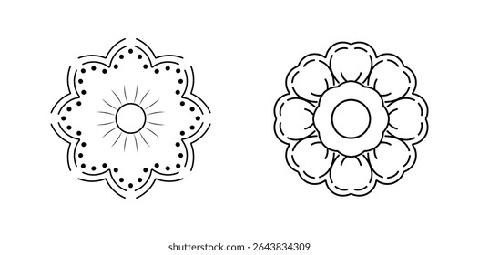 Conjunto de Vector del logotipo del icono de la flor aislado en el fondo blanco