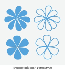 set of flower icon on white background