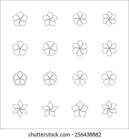 Set of flower icon, vector illustration