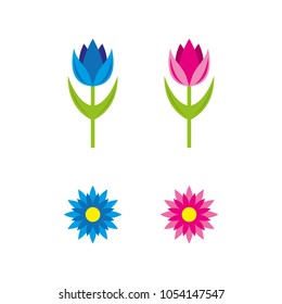 A set of flower icons