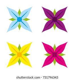 A set of flower icons