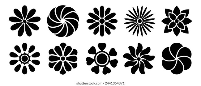 Set of Flower icons collection. Vector Illustration.