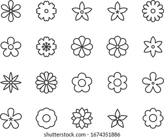 Set Of Flower Icons, Floral, Spring