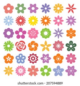 Set of Flower icons.Illustration eps10