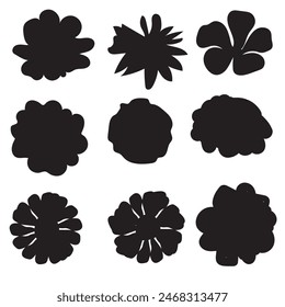 Set of flower illustration. black abstract origami flowers background. style for banners, wallpaper, posters, websites, online shopping.Vector illustration design and creative idea.