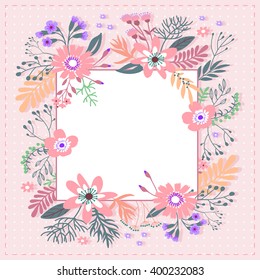 Set of flower invitation cards. Invite wedding. Invitation card template with flower motives. Save the date, Valentine's Day card, postcard, logotype template.