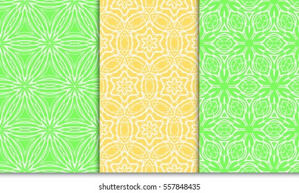 set of flower lace pattern. Endless Texture. vector illustration. for design invitation, background, wallpaper