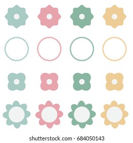 Set of flower light color and soft on isolated background,soft of beautiful colorful flowers design