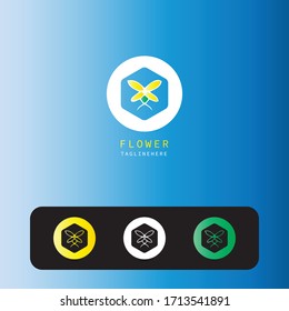SET OF FLOWER LOGO DESIGN TEMPLATE, WITH MODERN MINIMALIST AND SIMPLE ELEGANT STYLE.