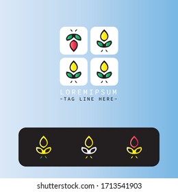 CONJUNTO DE PLANTILLAS DE DISEÑO DE LOGOTIPO DE FLORES, DE ESTILO MODERNO MINIMALISTA Y SENCILLO ELEGANTE.