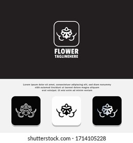 SET OF FLOWER LOGO DESIGN TEMPLATE, WITH MODERN MINIMALIST AND SIMPLE ELEGANT DESIGN.