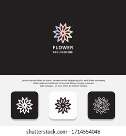 SET OF FLOWER LOGO DESIGN TEMPLATE, WITH MODERN MINIMALIST AND SIMPLE ELEGANT STYLE. LOGO COLLECTION.