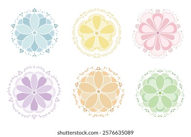 Set of Flower mandala, for seamless pattern design. tile.