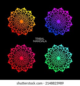 set of flower mandala, tribal mandala, Traditional ornament design, abstract floral ornament, flower Mandala design