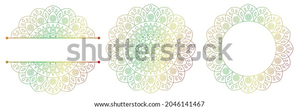 Set of flower mandalas. Split
pattern in form of mandala for Henna Mehndi or tattoo decoration.
Decorative ornament in ethnic oriental style, vector
illustration.