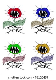 set of flower monsters