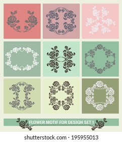 Set of flower motif for design