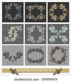 Set of flower motif for design