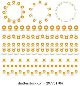 Set of flower ornaments