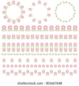 Set of flower ornaments