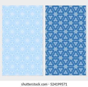 set of flower pattern. Seamless. Arabesque. vector illustration. blue, orange color. for invitation, background, wallpaper. set