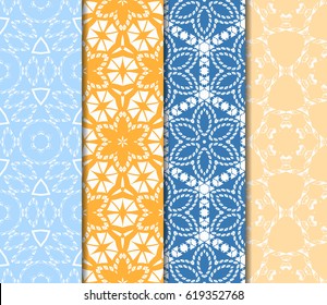 set of flower pattern. Seamless. Beautiful geometric ornament. vector illustration. for invitation, background, wallpaper