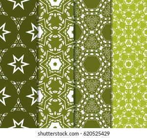 set of flower pattern. Seamless. Beautiful geometric ornament. vector illustration. for invitation, background, wallpaper