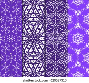 set of flower pattern. Seamless. Beautiful geometric ornament. vector illustration. for invitation, background, wallpaper