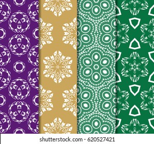 set of flower pattern. Seamless. Beautiful geometric ornament. vector illustration. for invitation, background, wallpaper