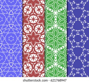 set of flower pattern. Seamless. Beautiful geometric ornament. vector illustration. for invitation, background, wallpaper