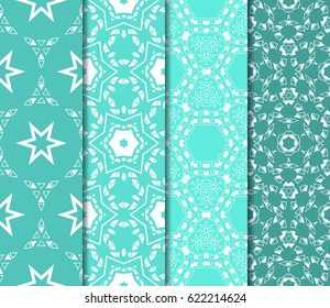 set of flower pattern. Seamless. Beautiful geometric ornament. vector illustration. for invitation, background, wallpaper