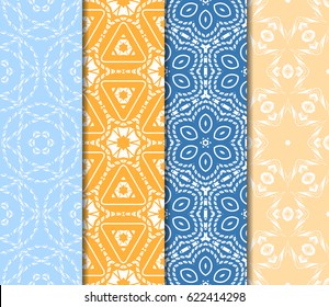 set of flower pattern. Seamless. Beautiful geometric ornament. vector illustration. for invitation, background, wallpaper