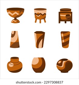 set of flower pots, vases and flowerpots