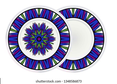 Set of Flower Round Pattern and round frame. Vector Illustration. For Design, Invitation Wedding, Valentine's, Background, Wallpaper, Interior.