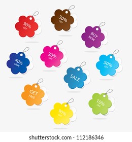 set of flower sale stickers