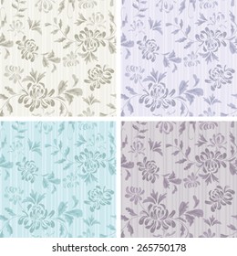 Set of Flower Seamless Backgrounds