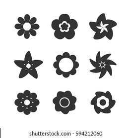 Set of flower shape icons. Vector illustration