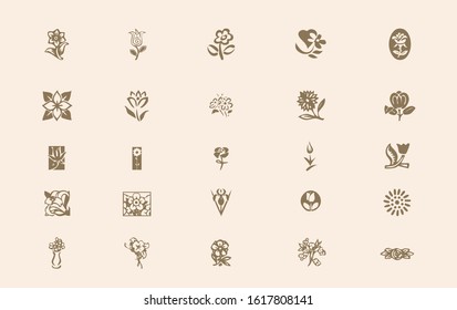 Set flower sketch vector. eps vector 10.
