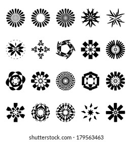set of flower symbol vector