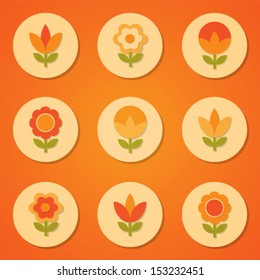Set of flower symbols and ornaments