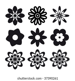 Set of flower tattoo