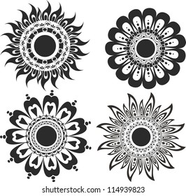 A set of flower tattoos