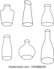 set of flower vase simple illustration icon vector
